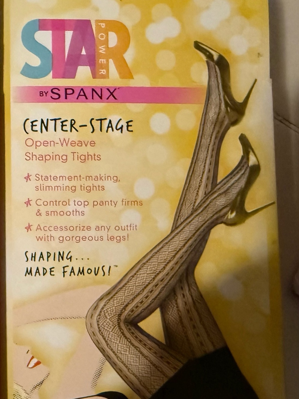SPANX Open-Weave Shaping Tights in Black. Size b. See chart